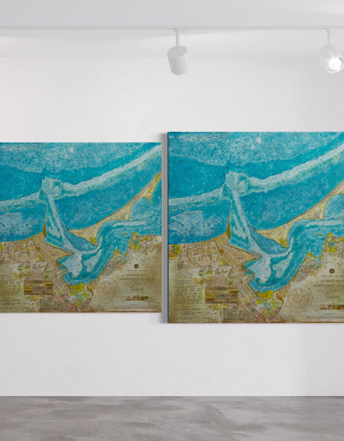 Nantucket Harbor Nautical Chart | Framed Giclee Print on Canvas